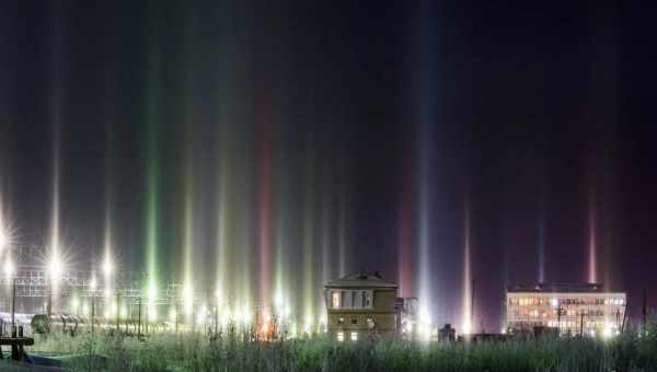 Світлові стовпи в Челябінську